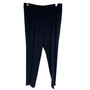 Aritzia Babaton 2 Black Double Pleated Ankle Pants Cropped Pull On Dress Pockets